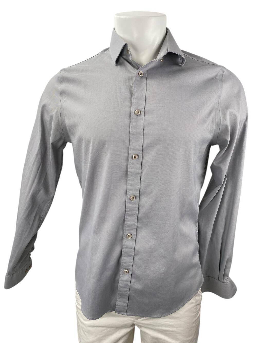 Michael Kors Airsoft Eco Men's Gray Slim Fit Long Sleeve Button Down Shirt Top M